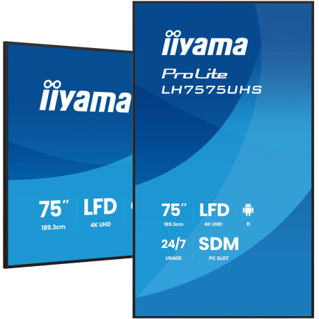 iiyama LH7575UHS-B2AG pantalla de señalización Pantalla plana para señalización digital