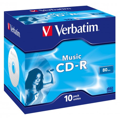 Verbatim CD -R AUDIO 700MB 12X JEWEL VERBATIM CASE 10 43365