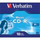 Verbatim CD -R AUDIO 700MB 12X JEWEL VERBATIM CASE 10 43365