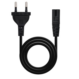 Nanocable Cable de Alimentación con forma 8, CEE7/16/M – C7/H, Negro, 3m