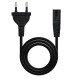 Nanocable Cable de Alimentación con forma 8, CEE7/16/M – C7/H, Negro, 3m