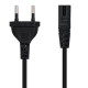 Nanocable Cable de Alimentación con forma 8, CEE7/16/M – C7/H, Negro, 2m