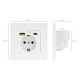 Nanocable Base de enchufe de pared tipo schuko con 1xUSB-A QC 3.0 + 1xUSB-C PD - Max. 3.4A, Blanco