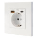 Nanocable Base de enchufe de pared tipo schuko con 1xUSB-A QC 3.0 + 1xUSB-C PD - Max. 3.4A, Blanco