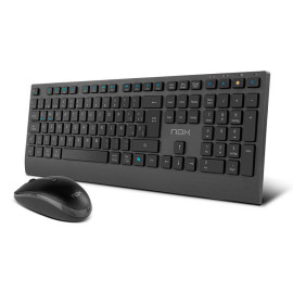 NOX NXLITEDUOSP teclado Ratón incluido Hogar RF Wireless + Bluetooth QWERTY Español Negro