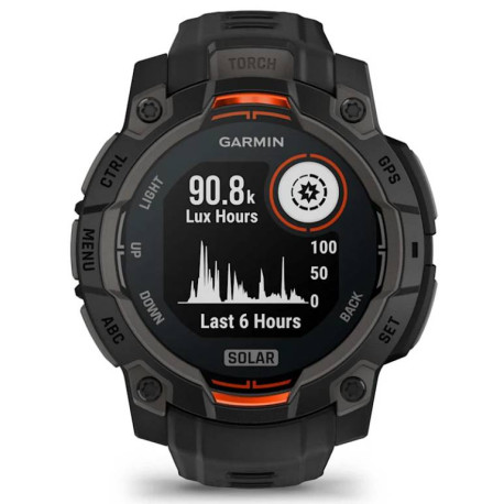 Garmin Instinct 3 Solar 2,29 cm (0.9'') MIP 45 mm Digital 176 x 176 Pixeles Pantalla táctil Negro GPS (satélite)