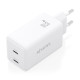 AISENS Cargador GaN 65W, 2xUSB-C PD3.0 QC4.0, Blanco