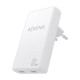 AISENS Cargador De Pared GaN Ultra Delgado 65W, 2xUSB-C PD3.0 QC4.0, Blanco