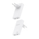 AISENS Cargador De Pared GaN Ultra Delgado 65W, 2xUSB-C PD3.0 QC4.0, Blanco