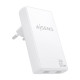 AISENS Cargador De Pared GaN Ultra Delgado 65W, 2xUSB-C PD3.0 QC4.0, Blanco