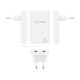 AISENS Cargador De Pared GaN Ultra Delgado 65W, 2xUSB-C PD3.0 QC4.0, Blanco
