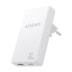 AISENS Cargador De Pared GaN Ultra Delgado 65W, 1xUSB-C PD3.0 QC4.0, 1xUSB-A QC3.0, Blanco