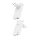 AISENS Cargador De Pared GaN Ultra Delgado 65W, 1xUSB-C PD3.0 QC4.0, 1xUSB-A QC3.0, Blanco