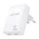 AISENS Cargador De Pared GaN Ultra Delgado 30W, 2xUSB-C PD3.0 QC4.0, Blanco