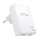 AISENS Cargador De Pared GaN Ultra Delgado 30W, 2xUSB-C PD3.0 QC4.0, Blanco