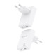 AISENS Cargador De Pared GaN Ultra Delgado 30W, 2xUSB-C PD3.0 QC4.0, Blanco