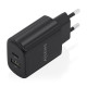 AISENS Cargador GaN 30W, 1xUSB-C PD3.0 QC4.0, 1xUSB-A QC3.0, Negro