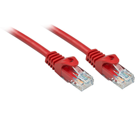 Lindy Rj45/Rj45 Cat6 3m cable de red Rojo U/UTP (UTP)