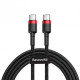 Baseus Cafule cable USB 2 m USB C Negro, Rojo