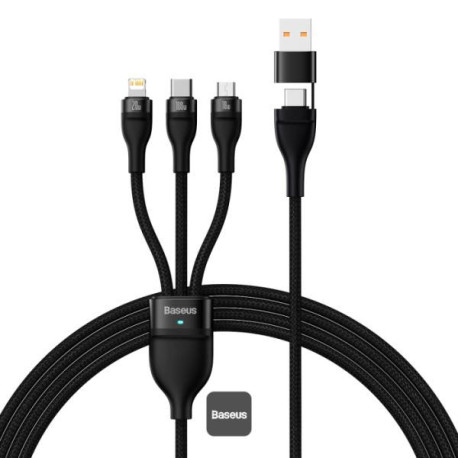 Baseus CASS030101 cable USB 1,2 m USB A/USB C USB C/Micro-USB B/Lightning Negro