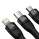 Baseus CASS030101 cable USB 1,2 m USB A/USB C USB C/Micro-USB B/Lightning Negro