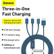 Baseus CAMLTYS-03 cable USB 1,5 m USB A USB C/Micro-USB B/Lightning Azul