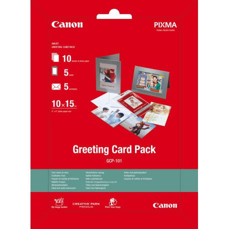 PAPEL CANON GCP-101 PACK 10 PAPEL 10X15 5 TARJETAS FELICITACION  5 SOBRES