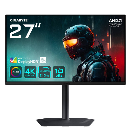 GIGABYTE MO27U2 OLED 4K UHD Gaming Monitor - 3840 x 2160, 240Hz, 0,03 ms