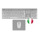 TACENS - Tacens 6ZENITHWIT teclado Ratón incluido Hogar / Oficina RF inalámbrico QWERTY Italiano Plata, Blanco - 6ZENITHWIT
