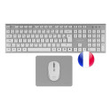 TACENS - Tacens 6ZENITHWFR teclado Ratón incluido Hogar / Oficina RF inalámbrico AZERTY Francés Plata, Blanco - 6ZENITHWFR