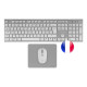 TACENS - Tacens 6ZENITHWFR teclado Ratón incluido Hogar / Oficina RF inalámbrico AZERTY Francés Plata, Blanco - 6ZENITHWFR