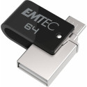 EMTEC - Emtec T260B unidad flash USB 64 GB USB Type-A / Micro-USB 2.0 Negro, Acero inoxidable - ecmmd64gt262b