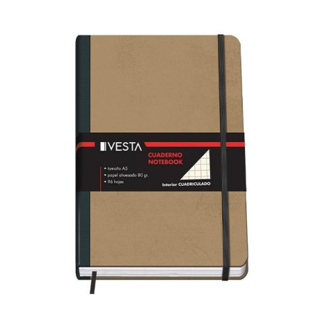 DOHE Cuaderno Vesta Nature tapa cartone cuadricula 5mm A5