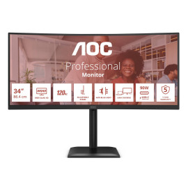 AOC E4 CU34E4CV pantalla para PC 86,4 cm (34'') 3440 x 1440 Pixeles UltraWide Quad HD LCD Negro