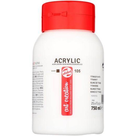 TALENS - TALENS ART CREATION PINTURA BOTE 750ML ACRÍLICO BLANCO DE TITANIO - 3574105M