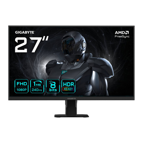 GIGABYTE GS27F2 27'' Monitor de Juego FHD - 1920 x 1080, 240Hz, 1ms, 300 cd/m², FreeSync, HDR Ready, HDMI 2.0, Displayport 1.4