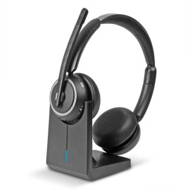 Lindy L118 Auriculares Alámbrico Diadema Oficina/Centro de llamadas USB Tipo C Bluetooth Base de carga Negro