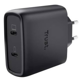 Trust Maxo Cargador GaN USB-C de 2 puertos de 65 W - Negro