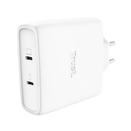 Trust Maxo Cargador GaN USB-C de 2 puertos de 100 W - Blanco