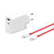 OnePlus Charger SUPERVOOC 120W Dual Port Cargador de Carga Rápida USB-C con Cable Blanco