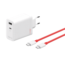 OnePlus Charger SUPERVOOC 120W Dual Port Cargador de Carga Rápida USB-C con Cable Blanco