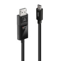 Lindy 43343 adaptador de cable de vídeo 3 m USB Tipo C DisplayPort Negro