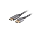 CABLE LANBERG DISPLAYPORT A HDMI 4K MACHO/MACHO 1M NEGRO -PLATA