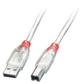 Lindy 41750 cable USB 0,2 m USB 2.0 USB A USB B Transparente