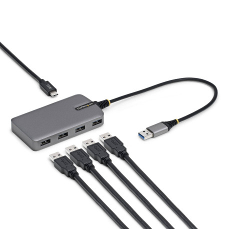 StarTech.com 5G4AC-USB-A-HUB hub de interfaz USB 3.2 Gen 1 (3.1 Gen 1) Type-A 5000 Mbit/s Gris