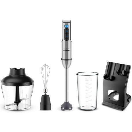 Grunkel BM-2000SET batidora Batidora de mano 2000 W Acero inoxidable, Negro