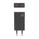 AISENS Cargador Ultra Delgado GaN 30W, 1xUSB-C PD3.0 QC4.0, 1xUSB-A QC3.0, Negro