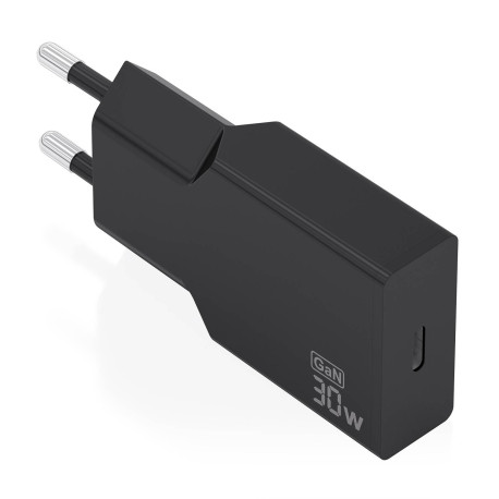 AISENS Cargador Ultra Delgado GaN 30W, 1xUSB-C PD3.0, Negro