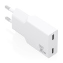 AISENS Cargador Ultra Delgado GaN 30W, 2xUSB-C PD3.0, Blanco