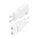 AISENS Cargador Ultra Delgado GaN 30W, 2xUSB-C PD3.0, Blanco